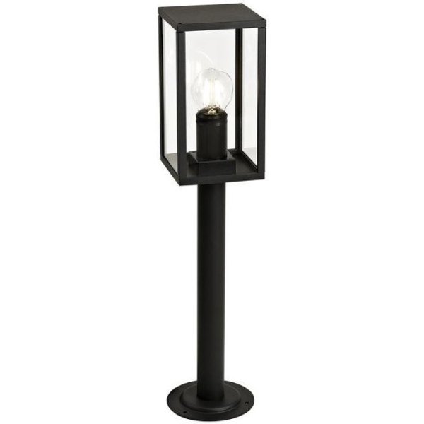 Box 1 Light Exterior Short Post Light In Graphite Black - Height: 580mm