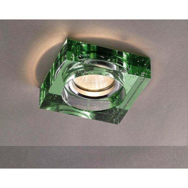Diyas IL30832GR Green Recessed Square Downlight Fascia with Bubbles