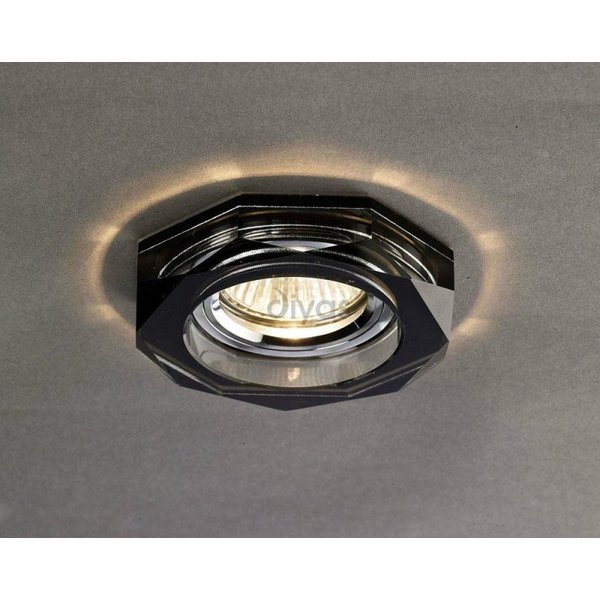 Diyas IL30823BL Black Crystal Recessed Hexagonal Downlight Fascia