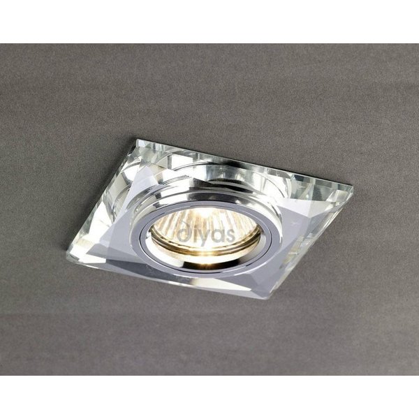 Diyas IL30812CH Clear Crystal Recessed Chamfered Square Downlight Fascia