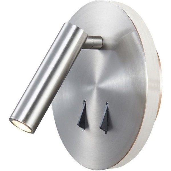 Mantra M6081 Cayman 2 Light LED Switched Wall Light In Satin Nickel