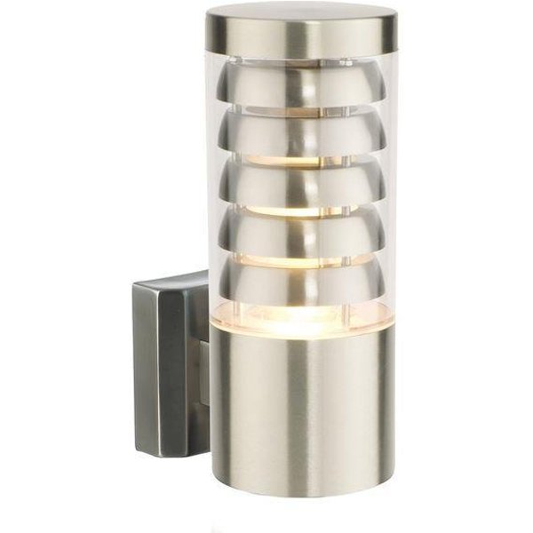 Saxby 13921 Tango 1 Light Exterior Brushed Steel Wall Light