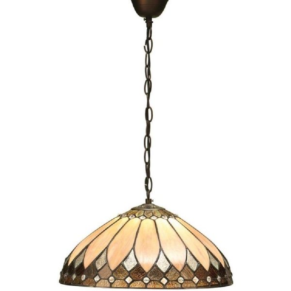 Interiors 1900 63977 Brooklyn Tiffany 1 Light Medium Ceiling Pendant In Cream