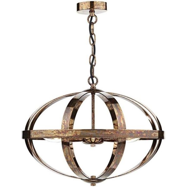 Dar SYM0364 Symbol 3 Light Ceiling Pendant in Dappled Copper