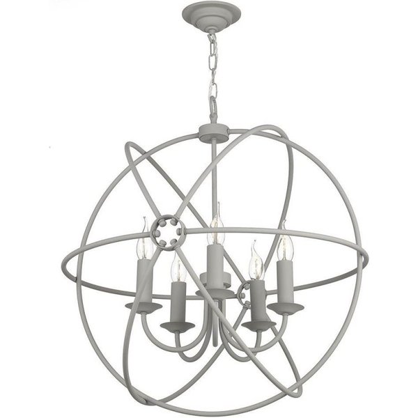 David Hunt Lighting ORB0539 Orb Five Light Ceiling Pendant Light In Ash Grey