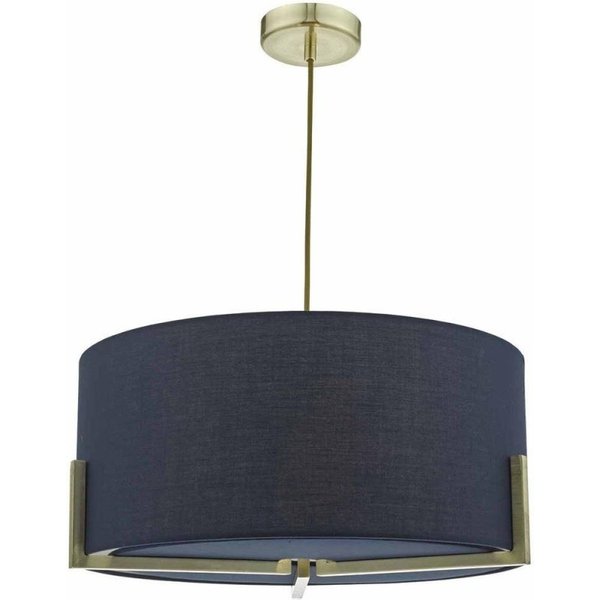 Dar SAN0323 Santino 3 Light Ceiling Pendant In Blue And Gold