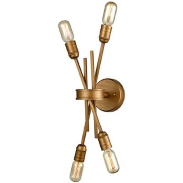 Franklite FL2399-4 4 Light Wall/Ceiling Light In Antique Gold