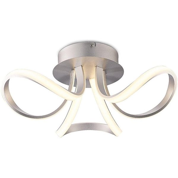 M4989 Knot LED 3 Light Semi Flush Ceiling Light In Painted Silver And White