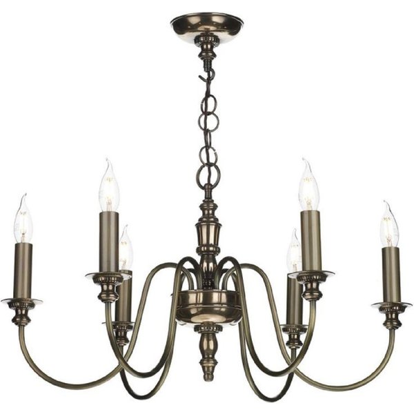 David Hunt Lighting DIC0663 Dickens 6 Light Ceiling Pendant In Bronze - Fitting Only