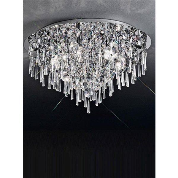 Franklite CF5718 Jazzy 6 Light Chrome and Crystal Flush Ceiling Light