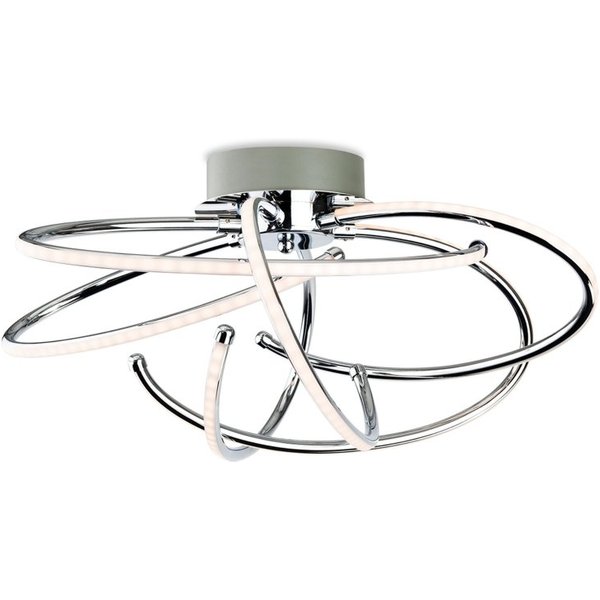 Firstlight 4851CH Caprice LED Flush Ceiling Light In Chrome With Curved Arms