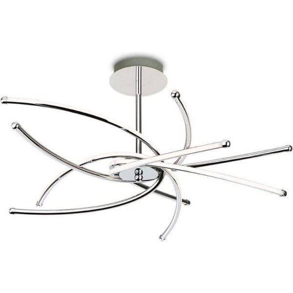 Firstlight 4852CH Caprice LED Semi Flush Ceiling Light In Chrome With Curved Arms