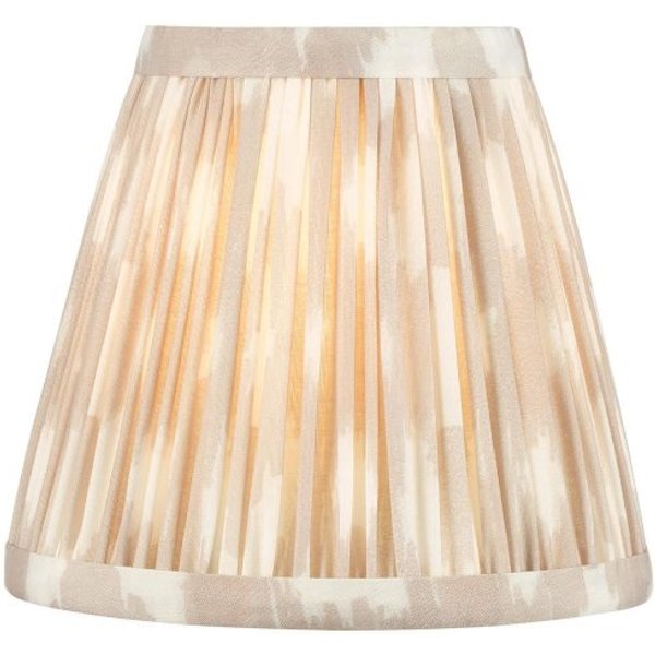 Dar Lighting Ikat Taupe And White Cotton Tapered Empire Shade 15cm