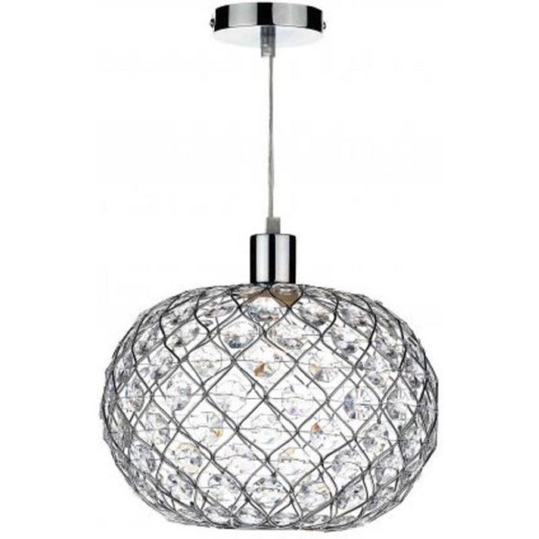 JUA6550 Juanita Small Easy Fit Ceiling Pendant With Chrome Finish - Dia: 280mm