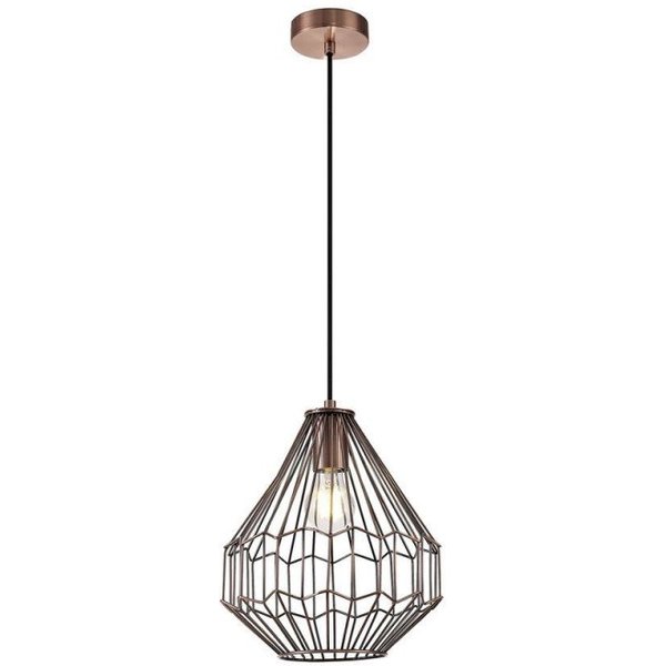 Alum 1 Light Small Ceiling Pendant In Antique Copper - Dia: 260mm
