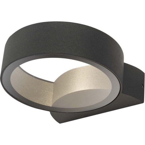 Dar REO3239 Reon Outdoor Round Wall Light In Grey With Clear Glass