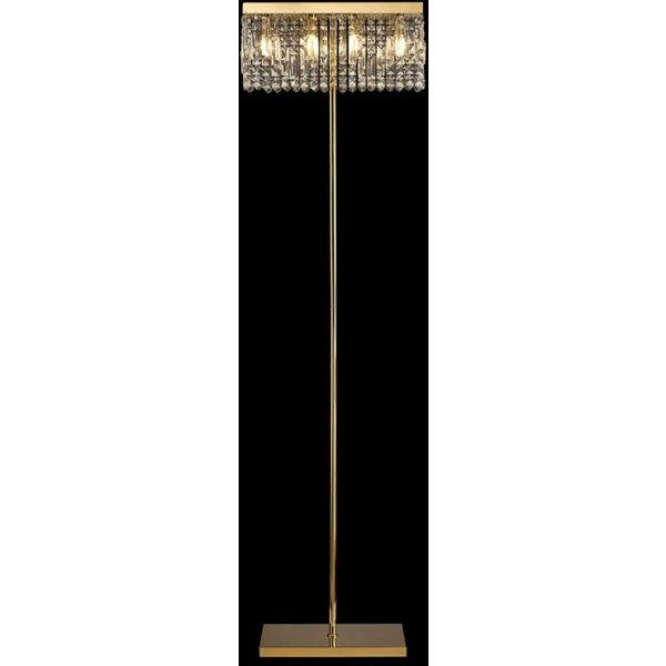 Baden 50 x 15 cm Rectangular Floor Lamp In Gold Finish With Crystal Glass