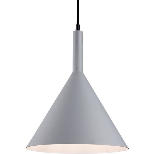 Firstlight 3717GR Everest 1 Light Ceiling Pendant In Grey With White Inside