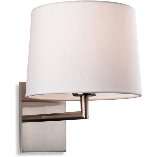 Firstlight 4935BS Grand One Light Wall Light In Brushed Steel With Cream Shade