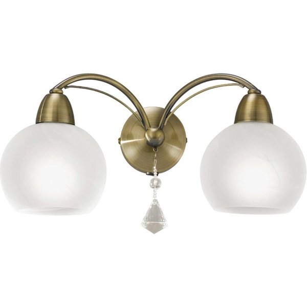 Franklite Thea F2278/2 2 Light Modern Bronze & Crystal Wall Light