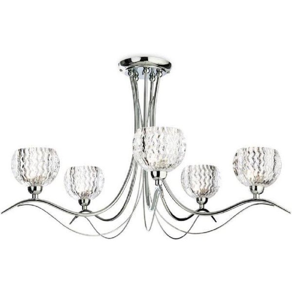 Firstlight 8620CH Blanche 5 Light Semi Flush Ceiling Light in Polished Chrome