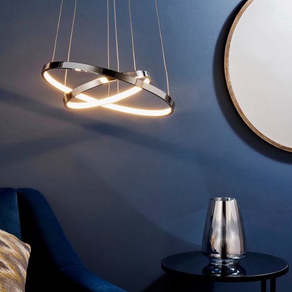 Endon KLINE-2CH Kline Ceiling Pendant Light in Chrome Finish
