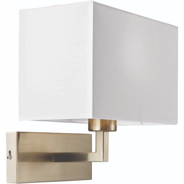 Endon 61604 Piccolo Wall Light in Satin Nickel Finish with White Shade