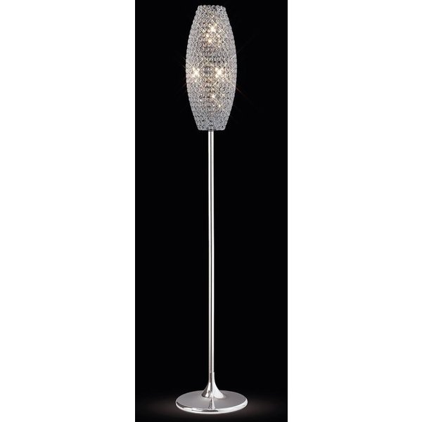 Diyas IL30412 Kos Crystal Floor Lamp in Polished Chrome Finish
