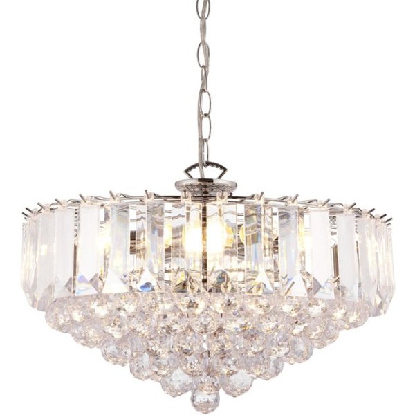 Endon FARGO-18CH Fargo Acrylic and Chrome Ceiling Pendant Light