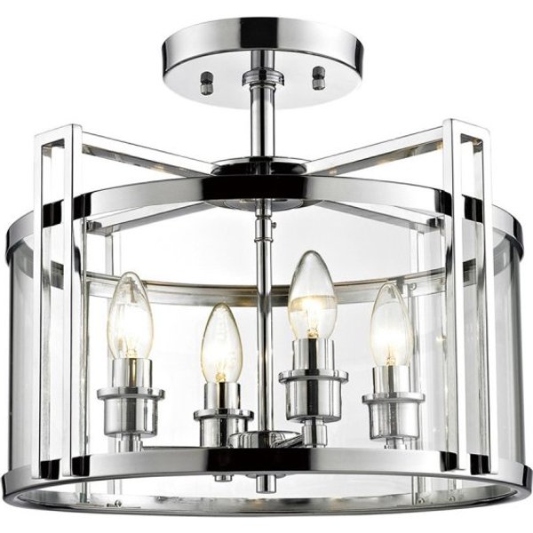 Diyas IL31081 Eaton 4 Light Ceiling Lantern in Polished Chrome