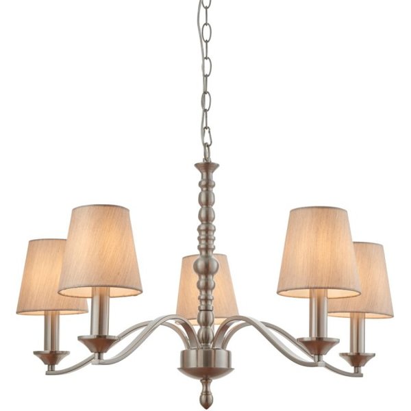 Endon ASTAIRE-5SN Astaire Large Ceiling Pendant Light in Satin Nickel Finish
