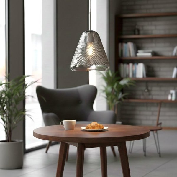 Firstlight 6839CH Fortune Ceiling Pendant Light In Chrome with Smoked Decorative Glass