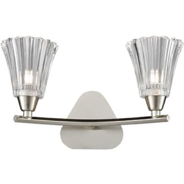Franklite FL2376-2 Two Light Wall Light In Satin Nickel With Clear Glass Shades