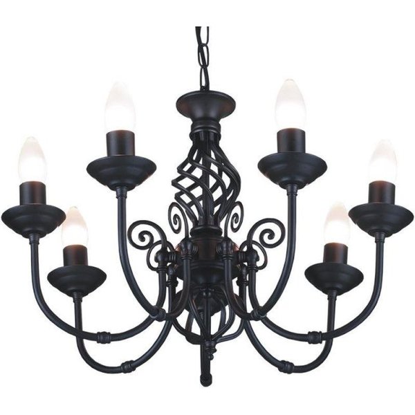 Barley 7 way Multi Arm Classic Knot Twist Ceiling Pendant Light In Black