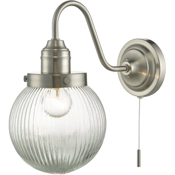 Dar TAM0738 Tamara 1 Light Wall Light In Nickel