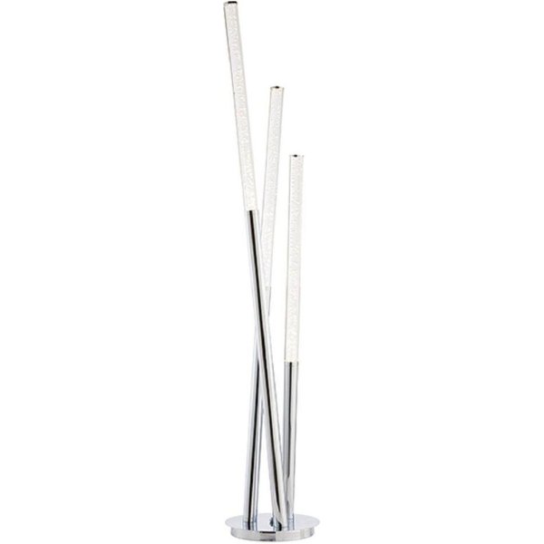 Endon 76731 Glacier 3 Light Floor Light In Chrome Plate And Clear Bubble Acrylic
