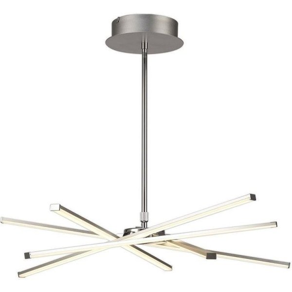 M5915 Star LED Medium Ceiling Pendant Light In Silver And Chrome - Dia: 710mm