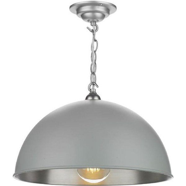 David Hunt Lighting EAL0199-07-17-C13 Ealing 1 Light Small Ceiling Pendant In Powder Grey