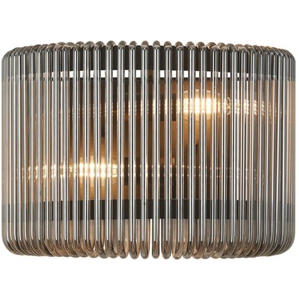 Verne 32 x 18 cm Medium Wall Light In Black Finish With Smoked Glass