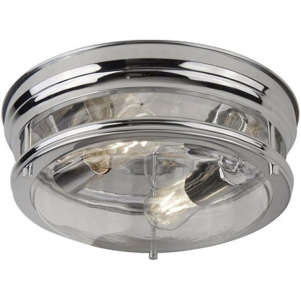 Searchlight 5182CC Glasglow Flush Ceiling Light In Chrome And Clear Glass