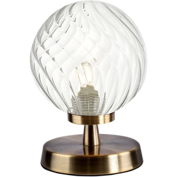 Dar Lighting ESB4175-03 Esben Touch Table Lamp Antique Brass With Twisted Glass