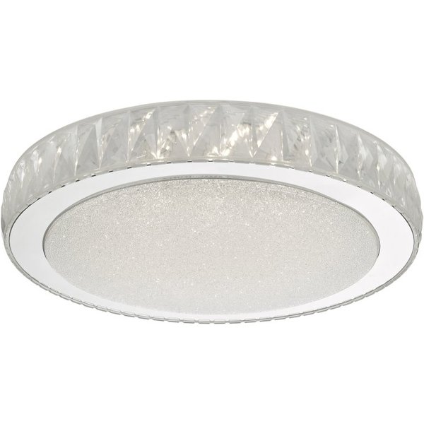 Dar AKE5008 Akelia Large Flush Ceiling Light In Stainless Steel - Dia: 400mm