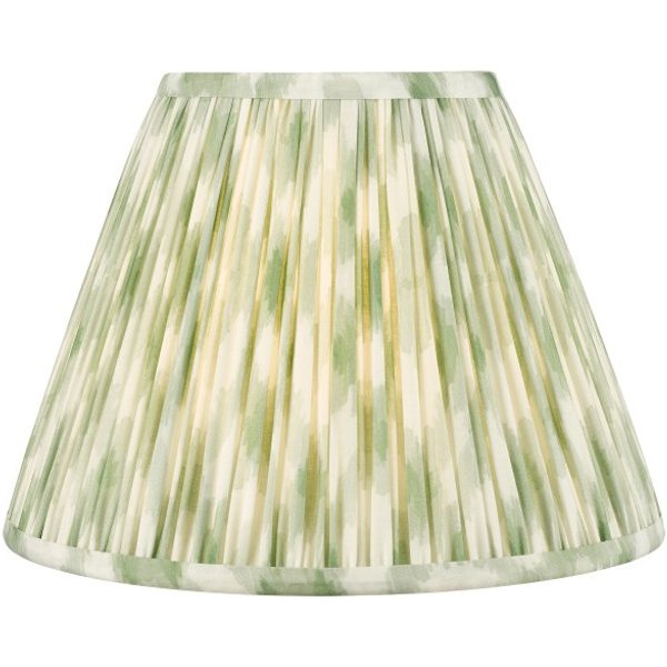 Dar Lighting Ikat Green And White Cotton Tapered Empire Shade 30cm