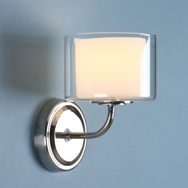 Laura Ashley Southwell Single Wall Light In Polished Nickel Finish