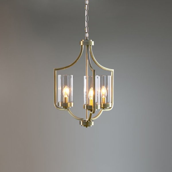 Laura Ashley Joseph 3 Light Ceiling Chandelier In Antique Brass Finish