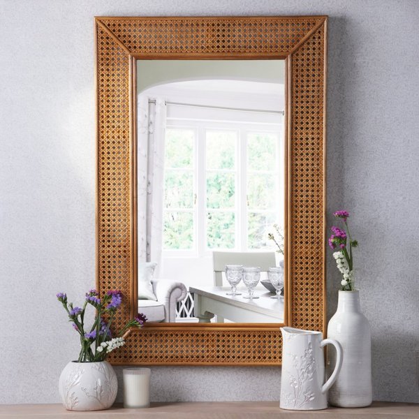 Laura Ashley Bayden Rattan Mirror 91 X 61cm LA3756689-Q