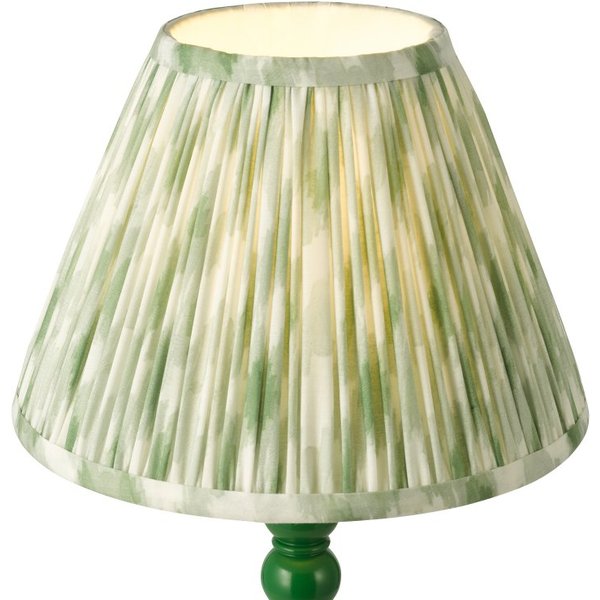Dar Lighting Ikat Green And White Cotton Tapered Empire Shade 25cm