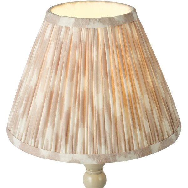 Dar Lighting Ikat Taupe And White Cotton Tapered Empire Shade 25cm
