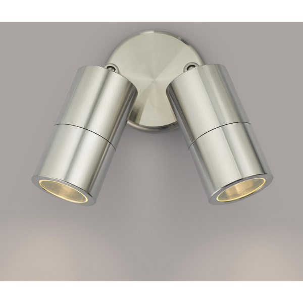 Dar ORT0968 Ortega 2 Light Outdoor Wall Light In Aluminium
