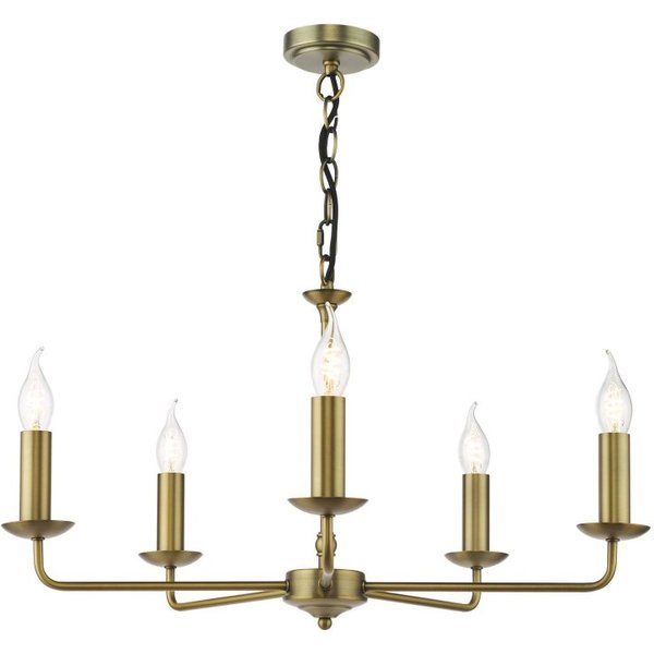 Dar Lighting Favian 5 Light Ceiling Pendant Light In Matt Bronze Finish